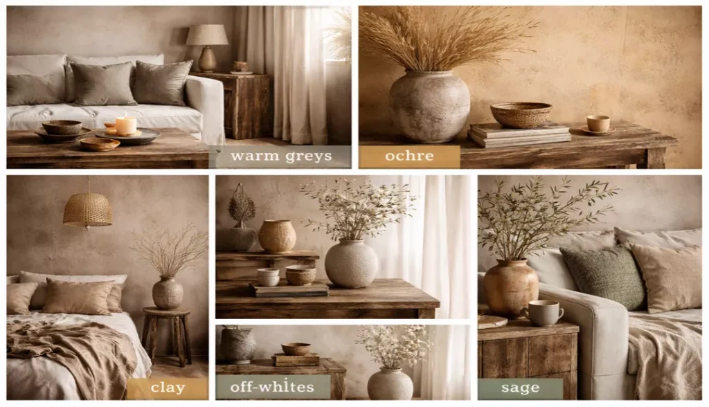 Color Palette for Wabi Sabi Decor