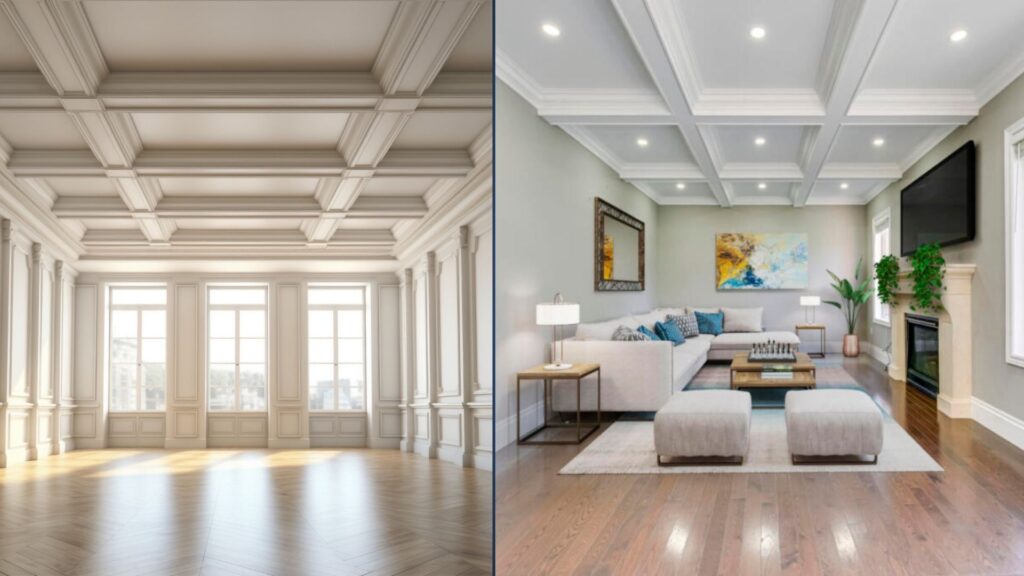 Coffered Ceiling and Waffle Ceiling