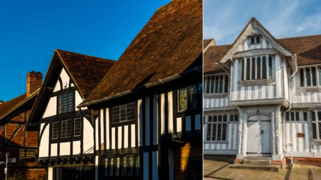 home featuring Tudor-inspired timber patterns on upper façade
