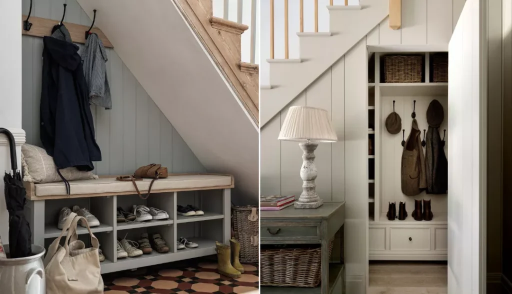 Coat and shoe storage Underneath Stairs