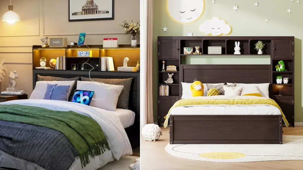 Built-in Bookshelf Headboards