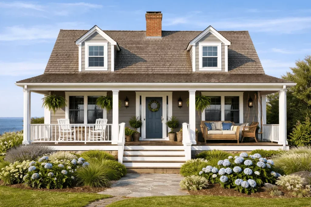 Cape Cod-Style House With a Front Porch