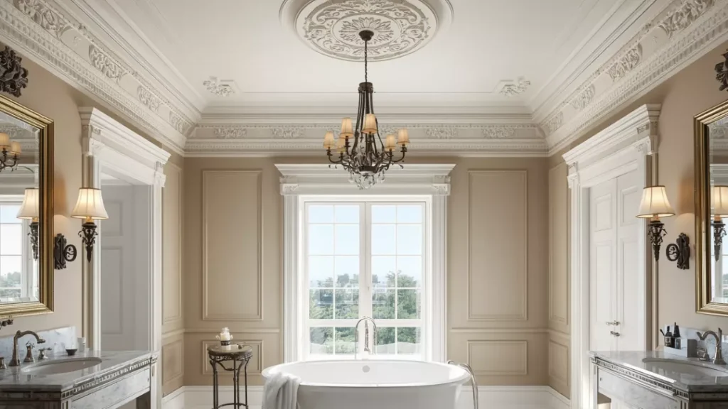 Cornice Moulding in Bathroom