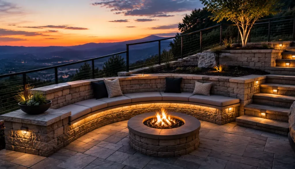 Retaining Wall Seating Areas