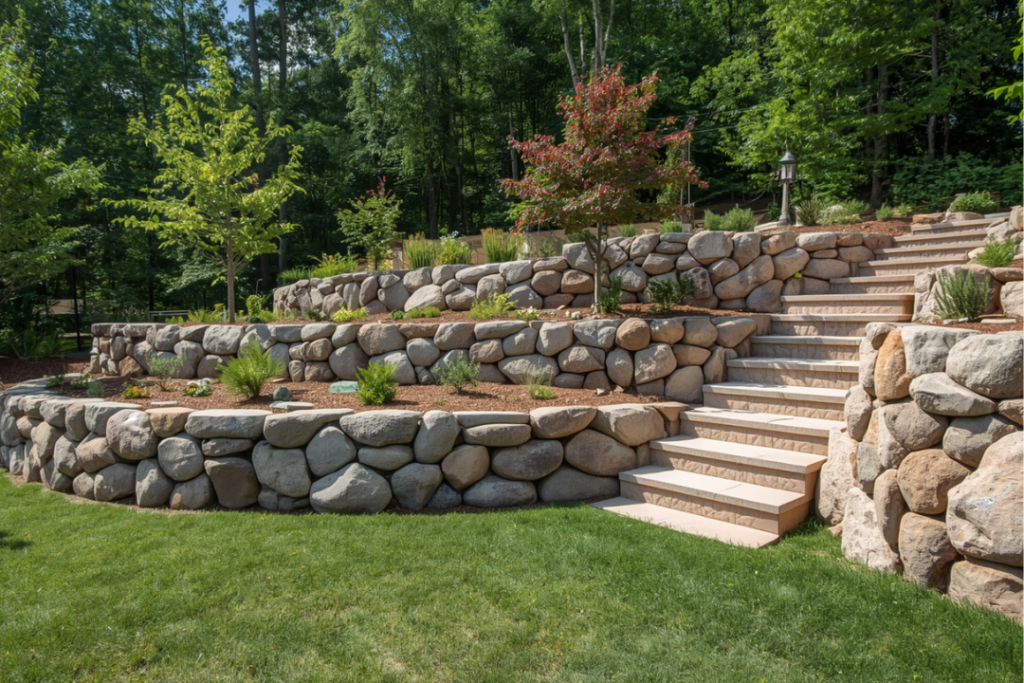 Boulder Retaining Wall