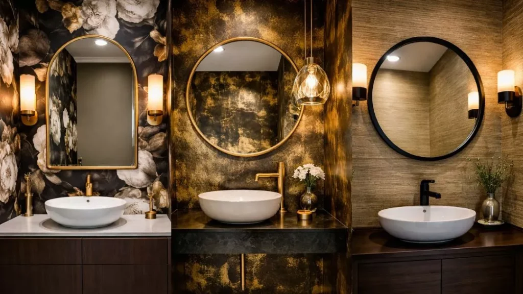 Use Bold or Textured Wallpaper in Powder Room Ideas
