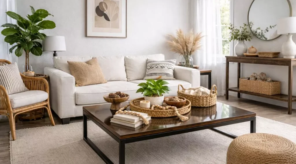 Add Natural Elements to Make a Living Room Cozy