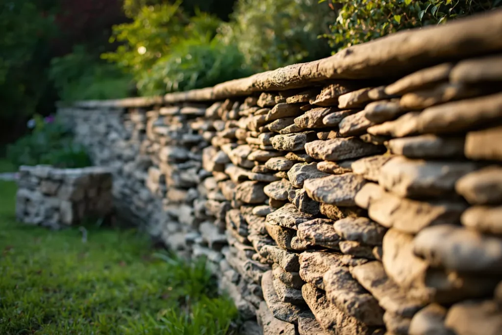 Dry-Stacked Natural Stone Wall