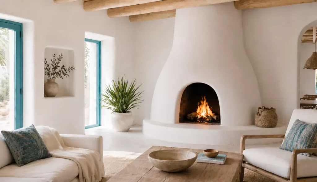 Kiva Fireplaces in adobe style house