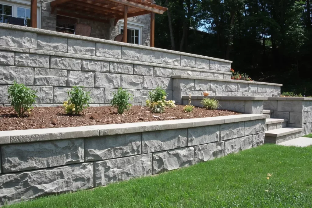 Limestone Ashlar Retaining Wall