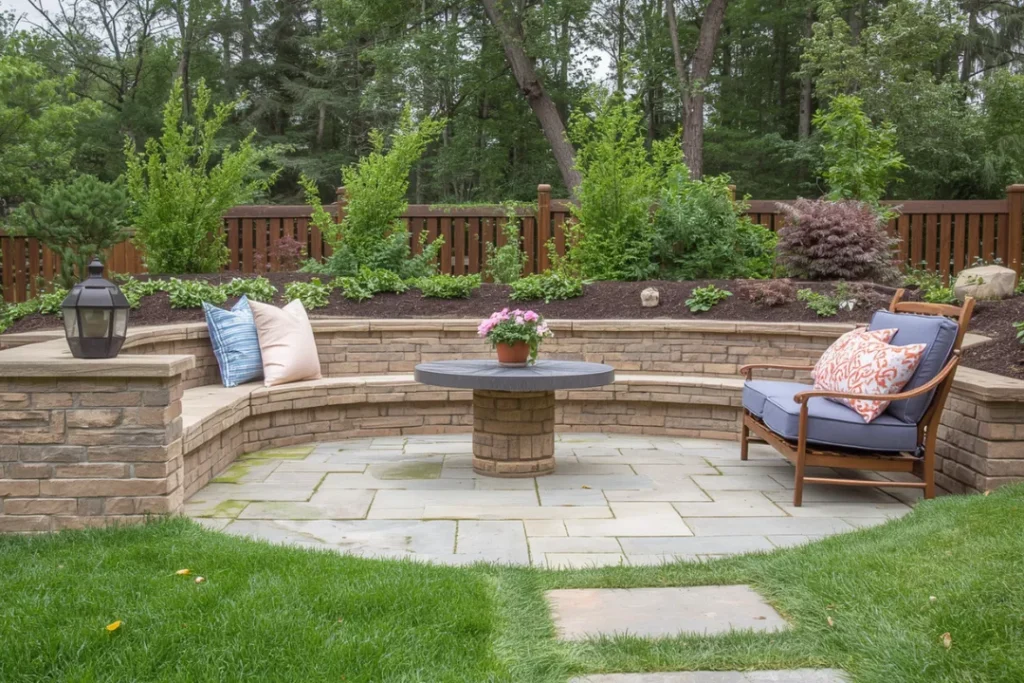 Retaining Wall with Built-In Seating