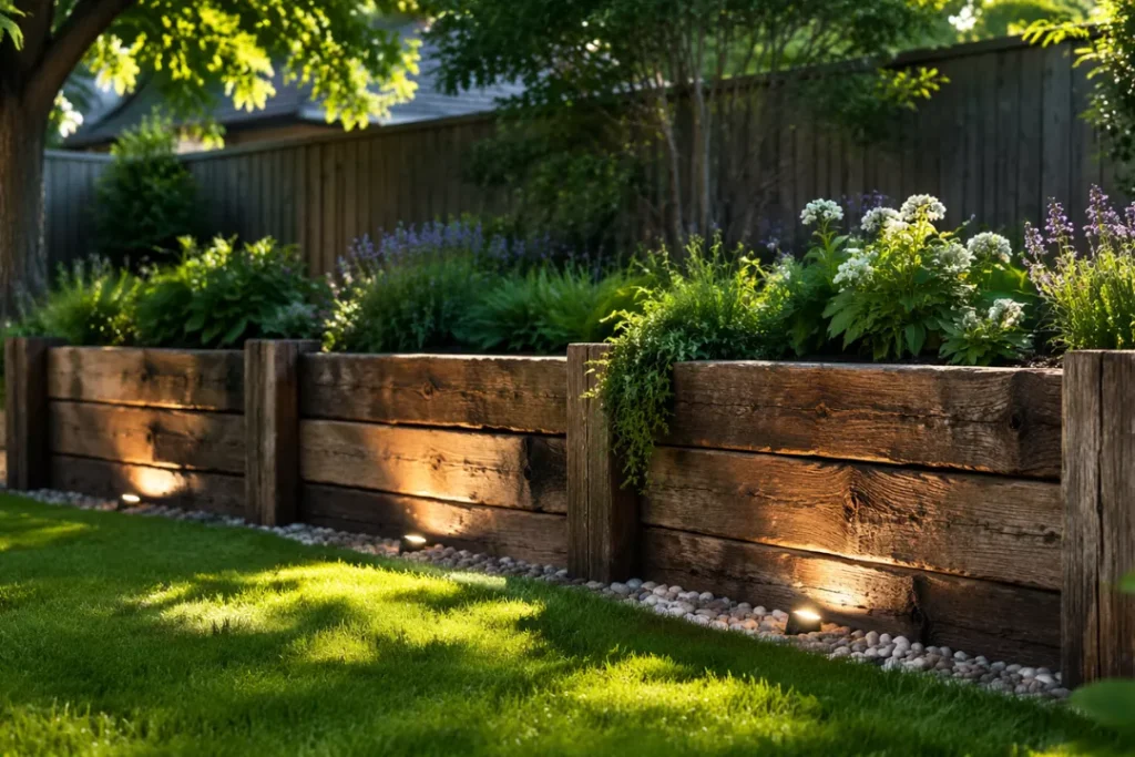 Timber Railroad Tie Wall