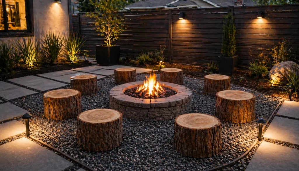 Woodland-Style Natural Fire Pit Design