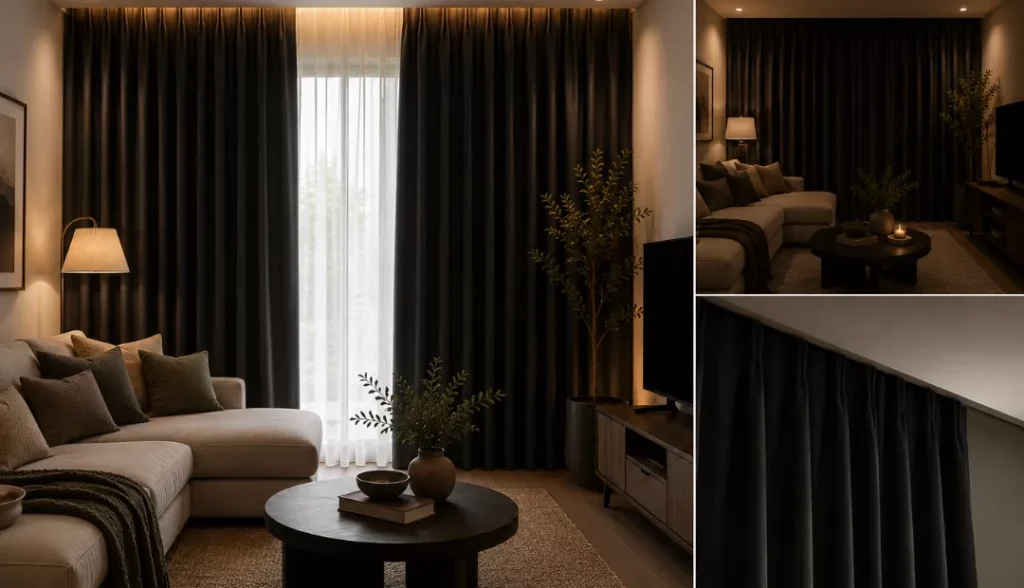 Blackout Drapes for Multi-Use Living Rooms