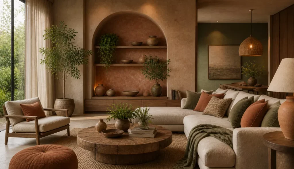 Earthy Color Palettes in biophilic interior design
