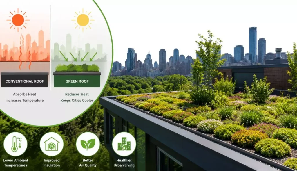 Green roofs reduce urban heat islands