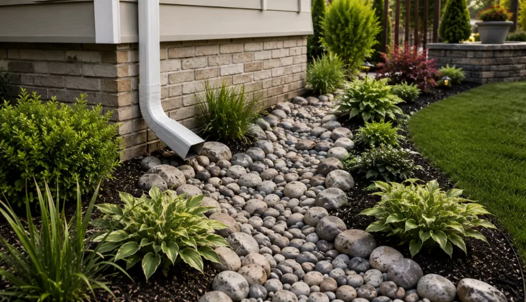 Drainage Solutions using River Rock