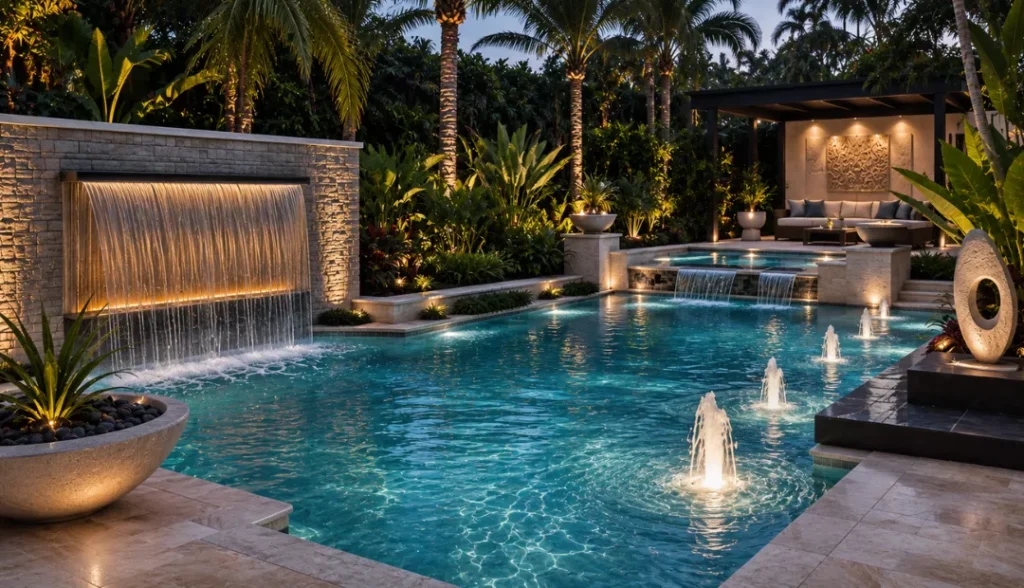 Install water feature for added elegance