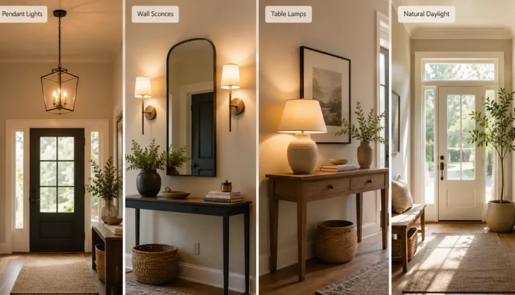 Lighting at entryway