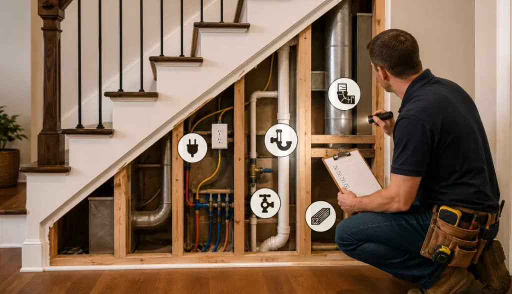 space under stairs