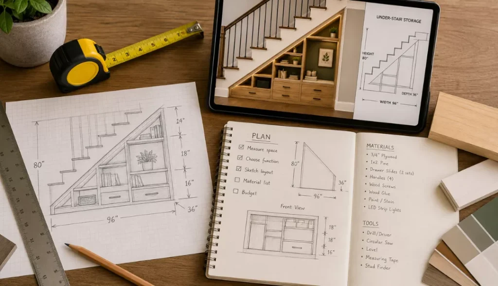 under stair layout plan