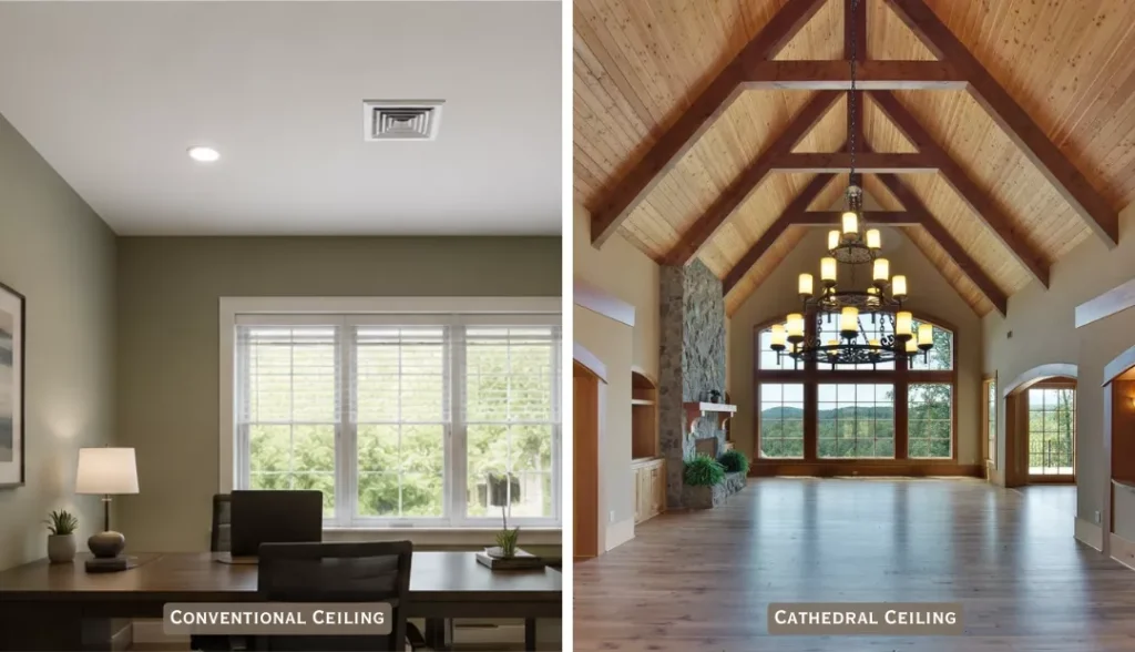 Cathedral vs Conventional Ceiling