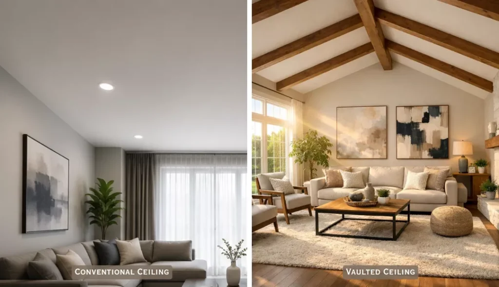Conventional vs. Vaulted Ceiling