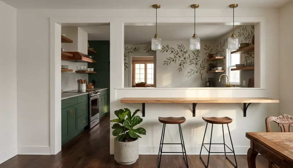 Half-Wall or Pass-Through Kitchen