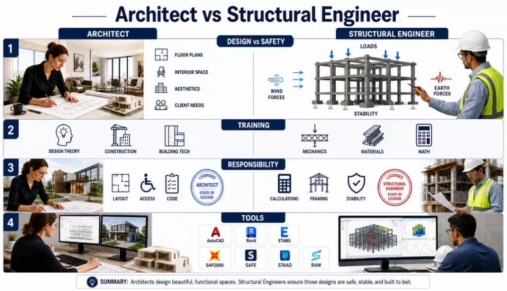 Key Differences between architect and structural engineer