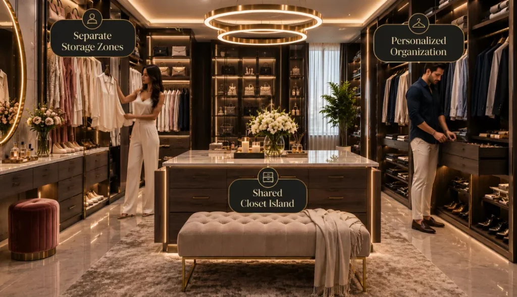Luxury Walk-In Closet for Couples