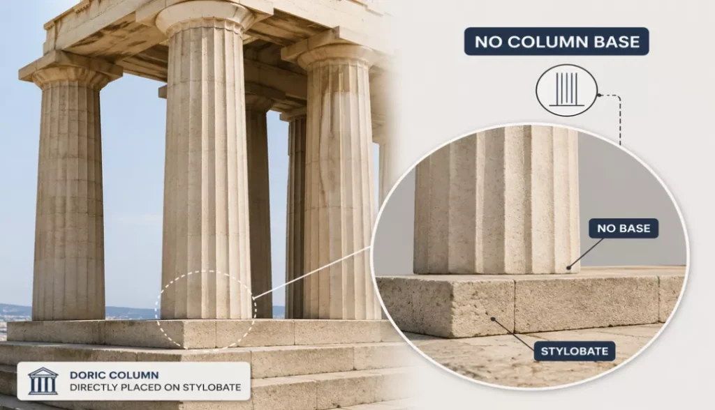 Doric columns don't have the base