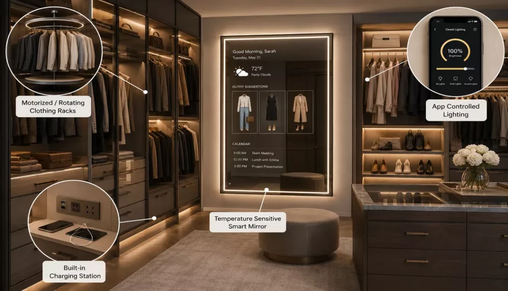 Smart Luxury Walk - In Closet Features