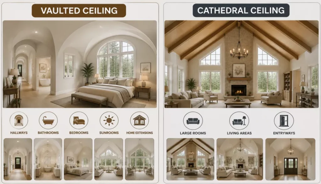 Best Applications : Vaulted Ceiling vs. Cathedral Ceiling