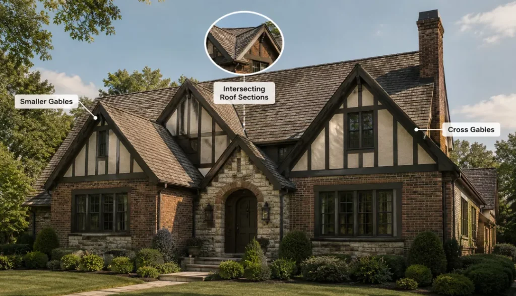Cross Gables in Tudor-style house