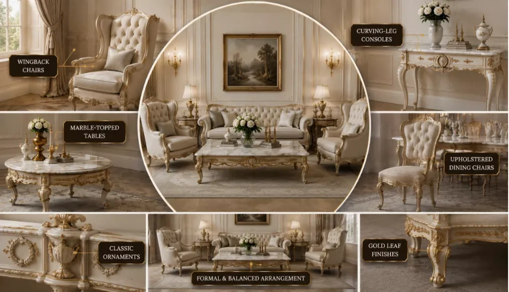 Luxurious neoclassical furniture Interior Design Elements