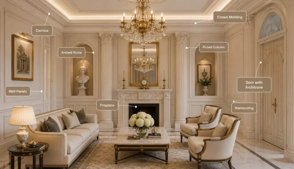 Neoclassical molding and columns