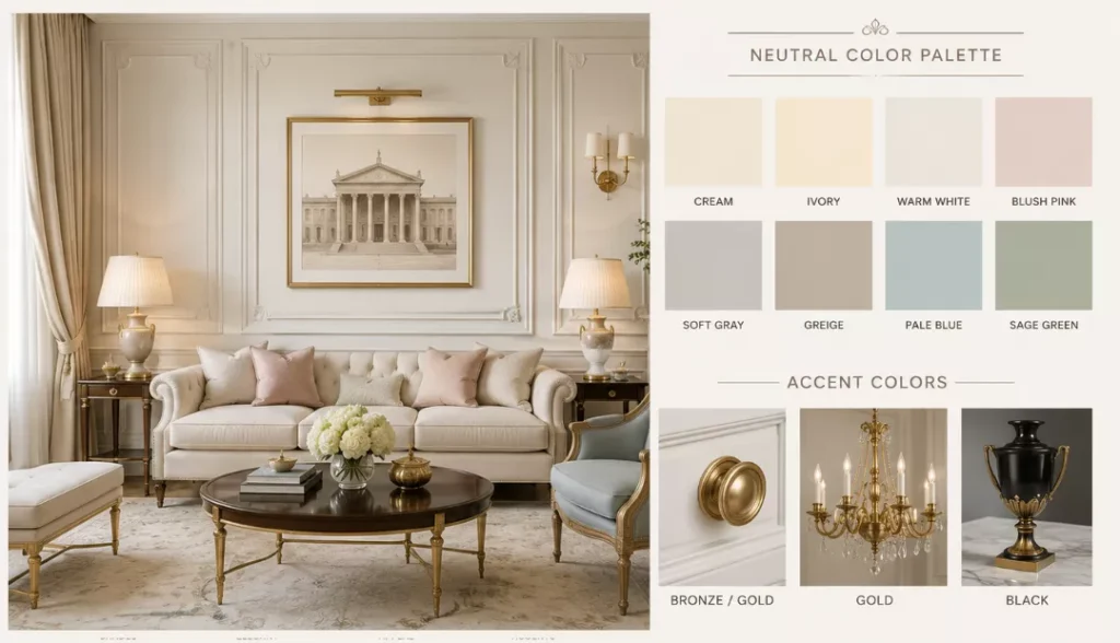 Neoclassical neutral color palette for House Interior Design