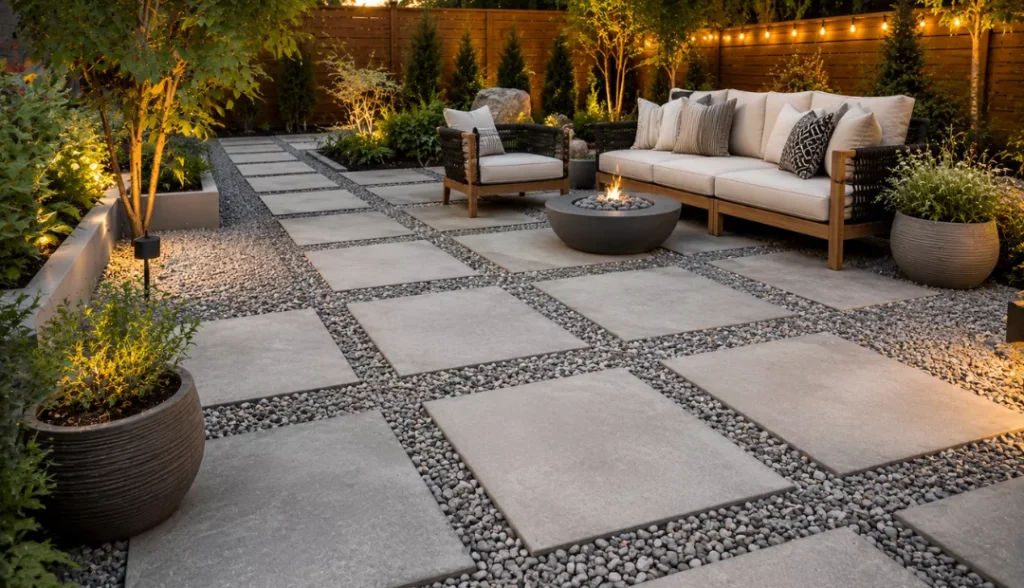 Paver and Gravel Combination
