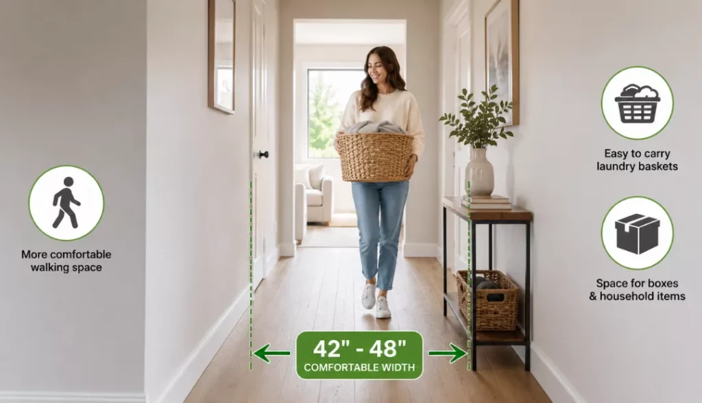 Recommended width for comfortable everyday use