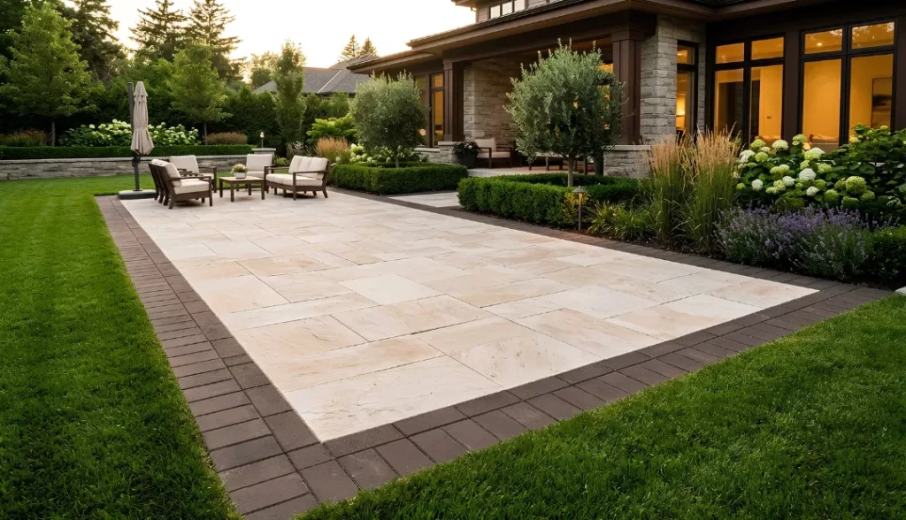 Contrasting Border Pattern for Patio Edges