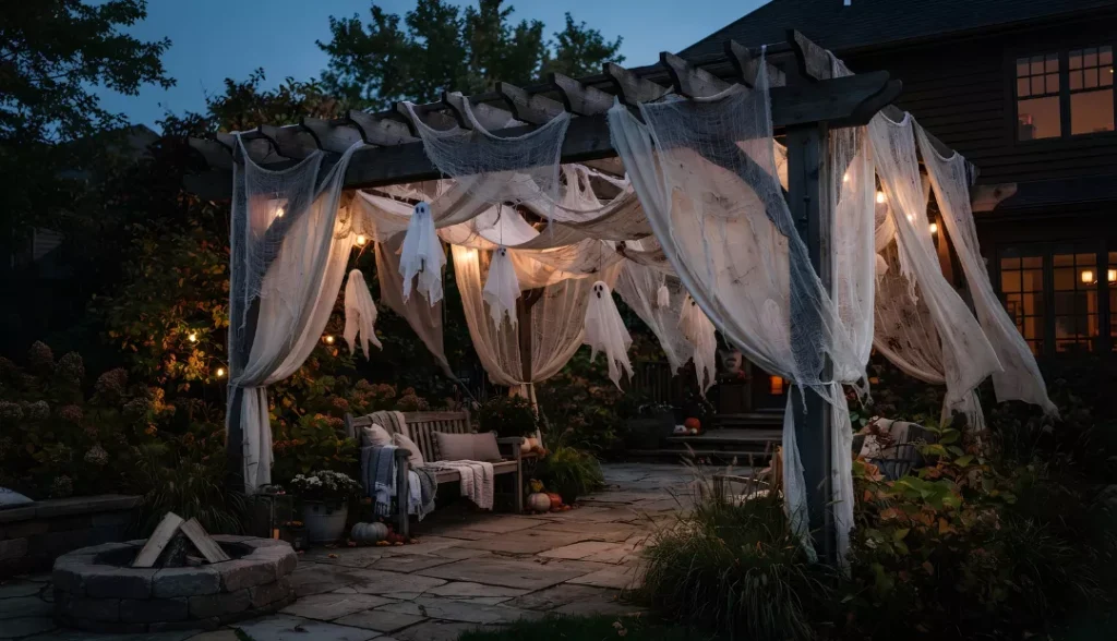 Create a Ghostly Draped Pergola