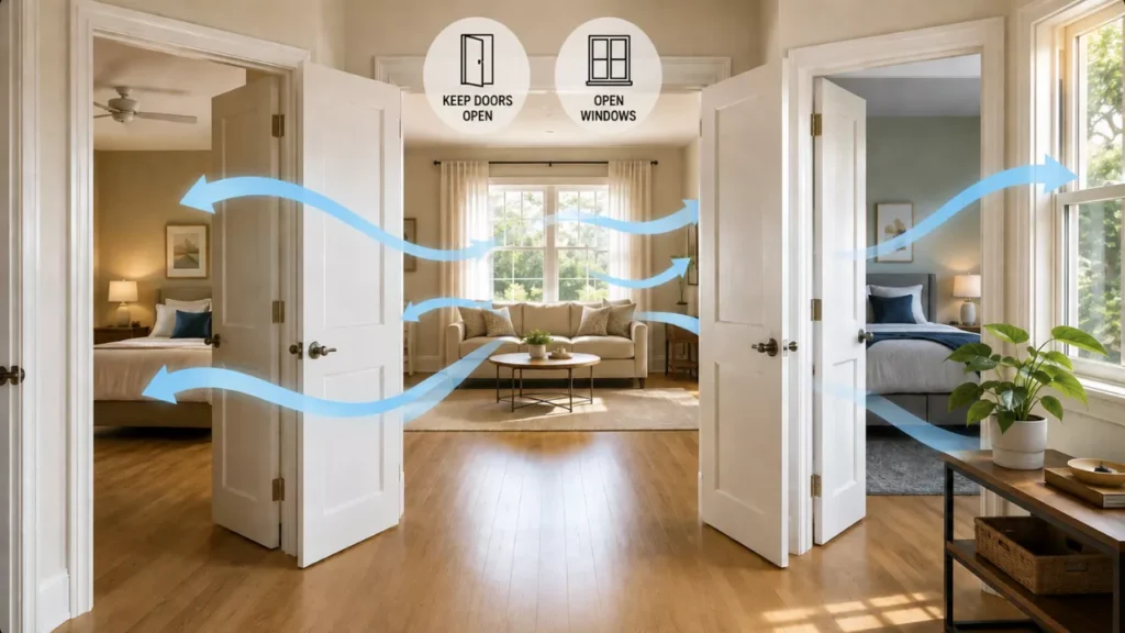 Keep Interior Doors Open to Maximize Ventilation in Homes