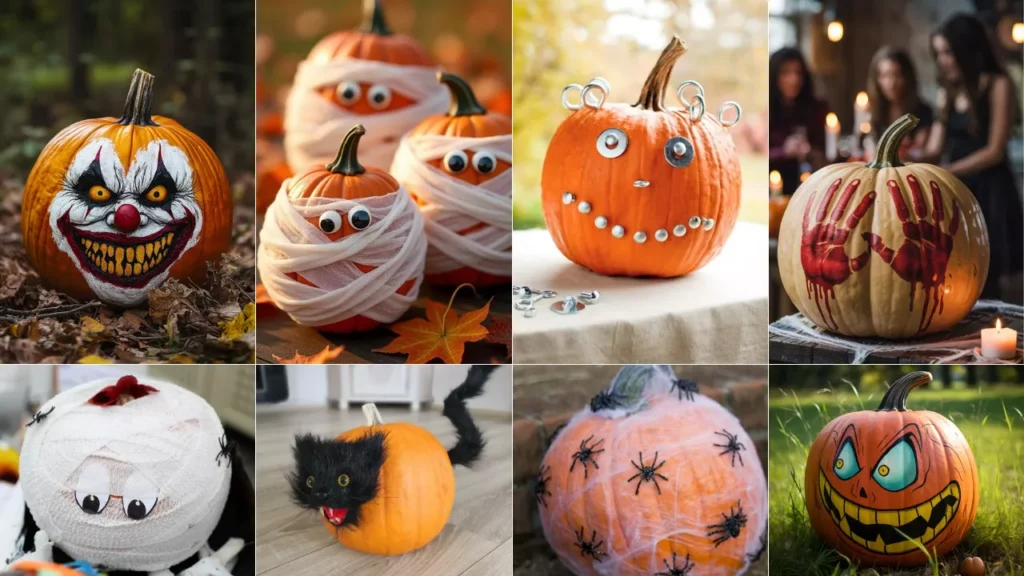 No-Carve Halloween pumpkin decorating ideas
