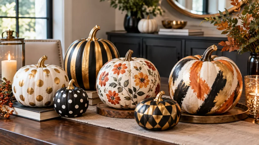 Pattern-painted pumpkin decorating ideas