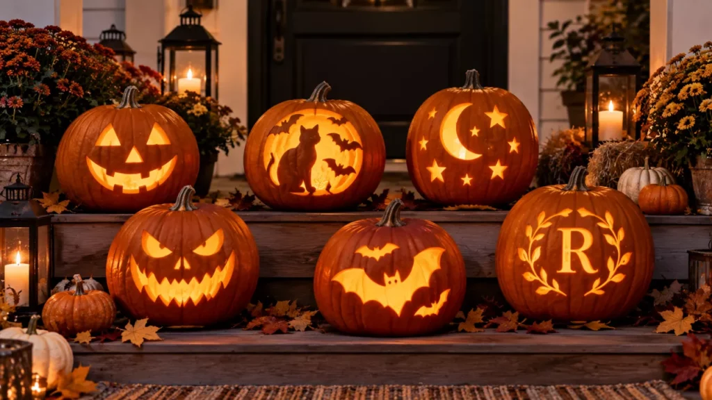 Traditional Jack-o'-Lanterns pumpkin decorating ideas