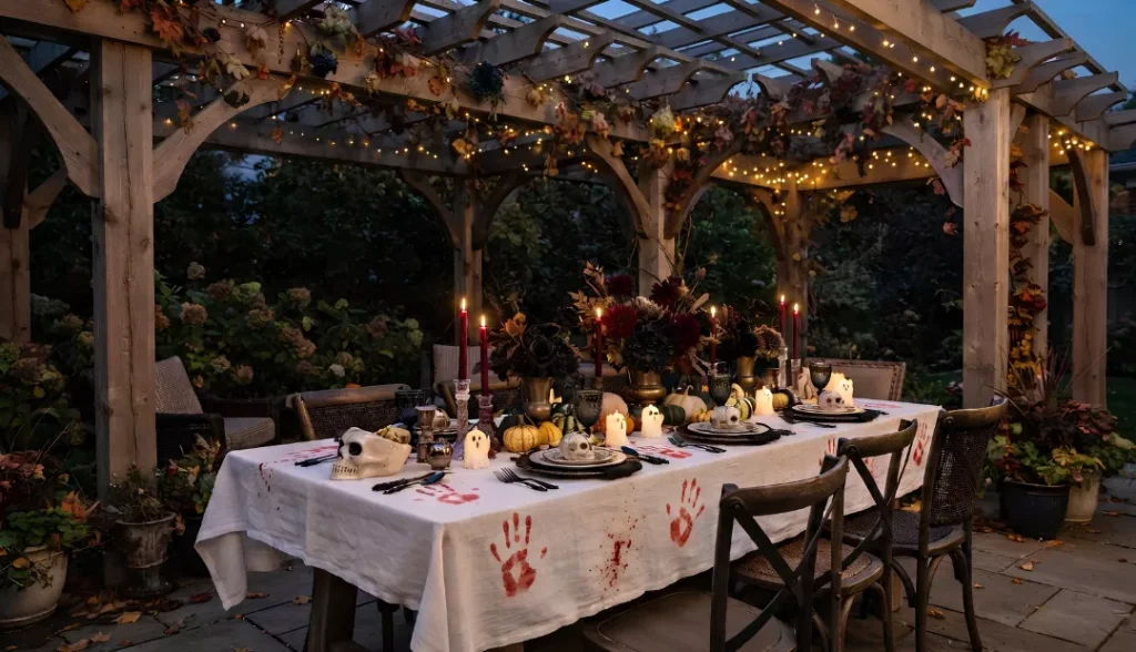 Turn the Pergola Into a Gothic Dining Space