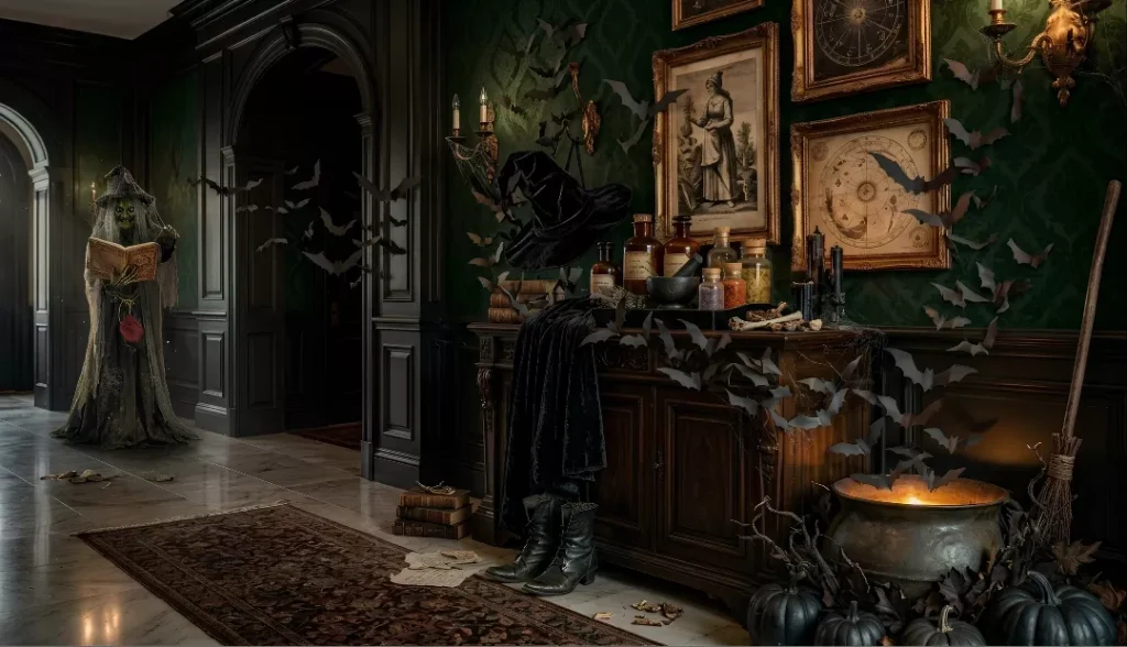 Adding Halloween props for spookey decor