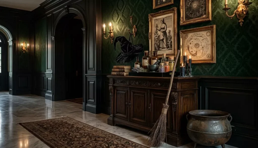 witch-themed entryway